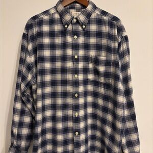 Vintage J. Crew Blue and Cream Plaid Button Down Shirt